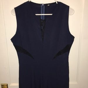 Long jumpsuit romper! Navy blue with black lace